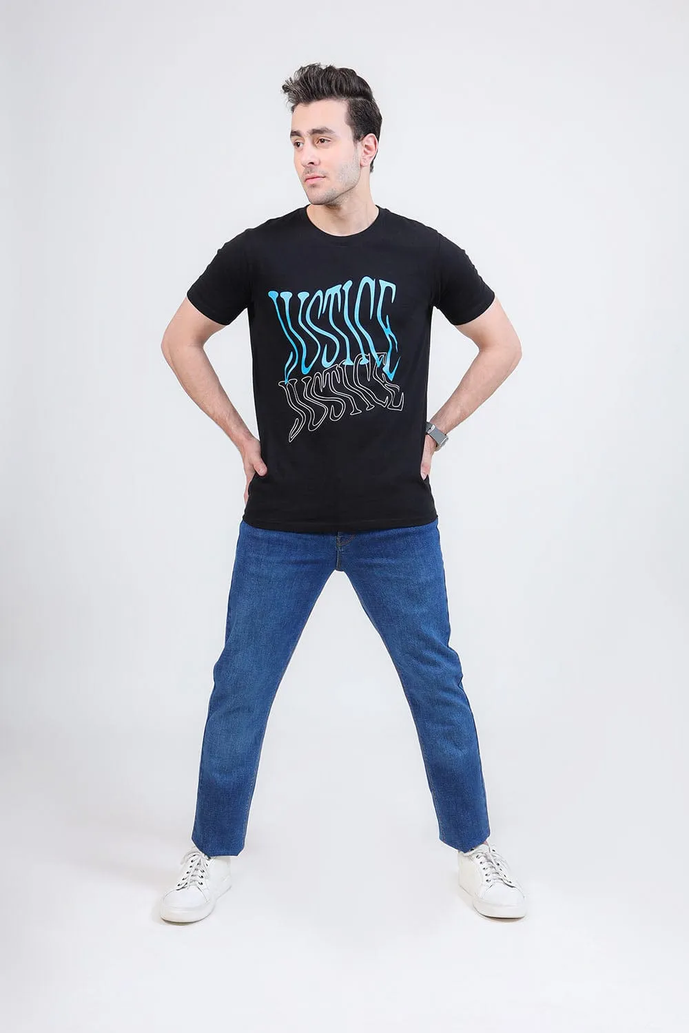 Justice Seeker Black Half Sleeve T-Shirt