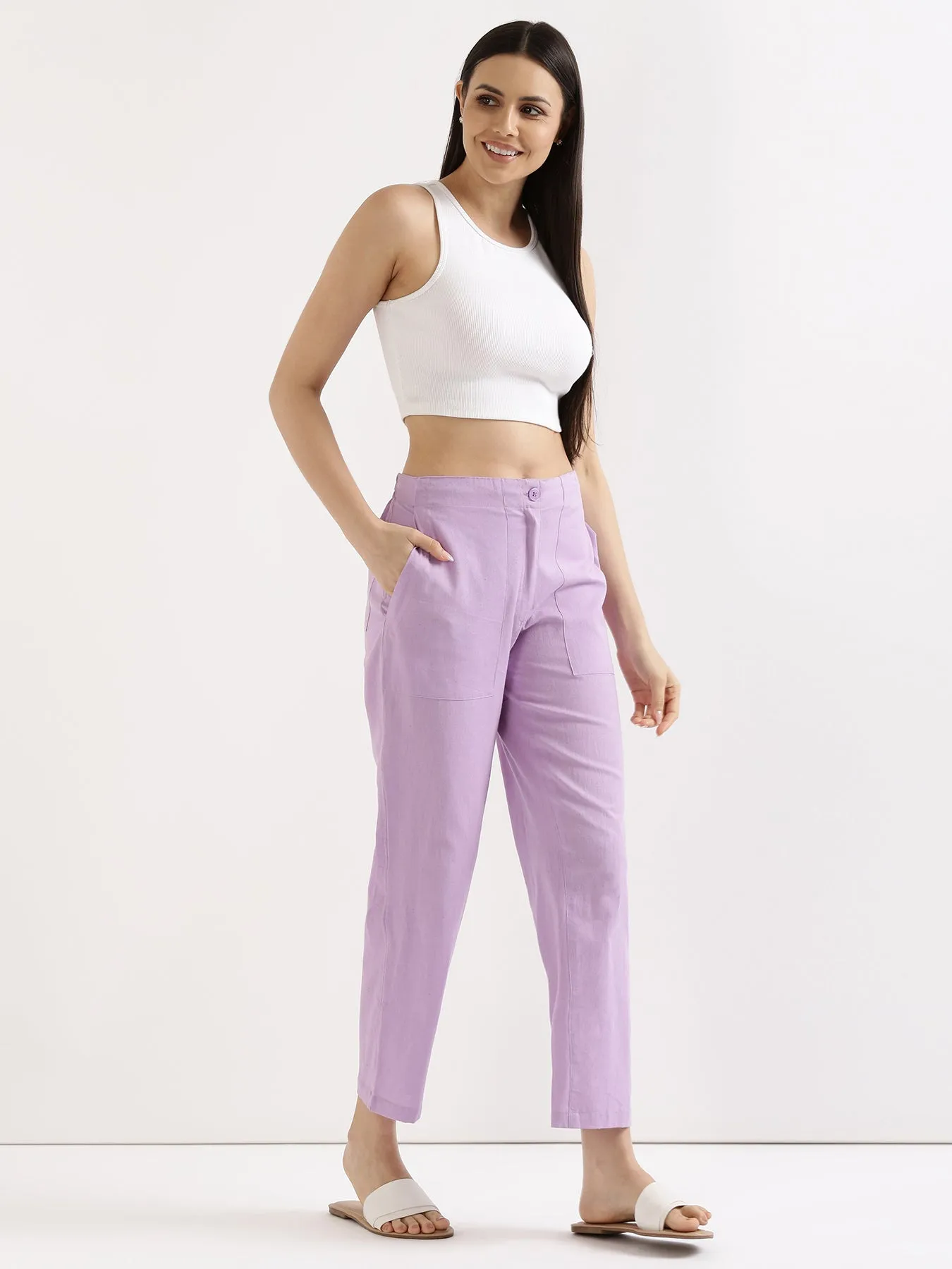 Lilac Airy Linen Pants