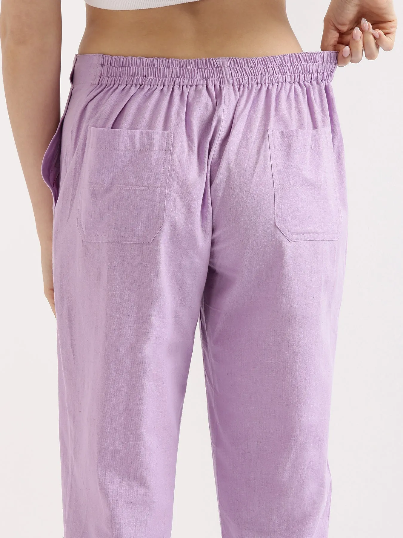 Lilac Airy Linen Pants