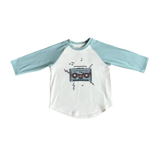 Long Sleeve Baseball Tee: Boombox