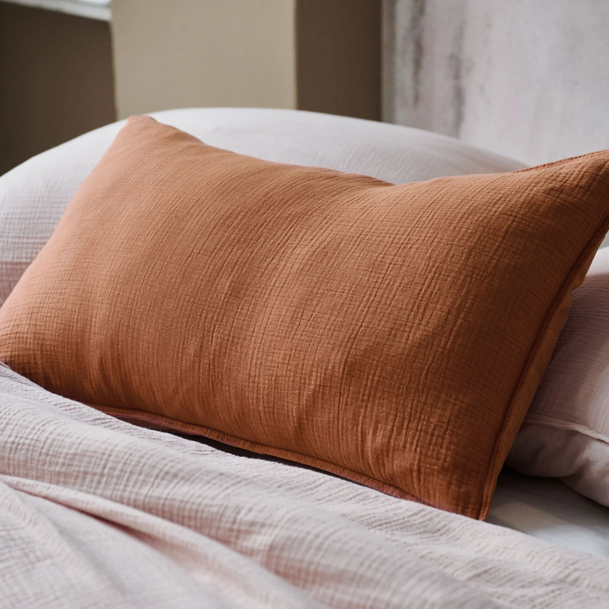 Manisa Cotton Muslin Bedding [Terracotta]