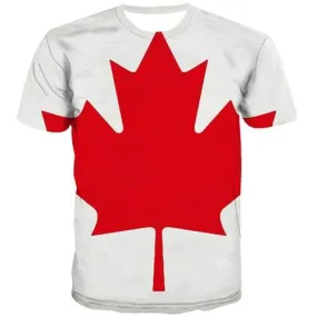 Maple Leaf T-shirt Men Canadian Flag Tshirts Casual Canada Tshirts Cool Red T-shirts 3d Harajuku Tshirts Novelty Short Sleeve