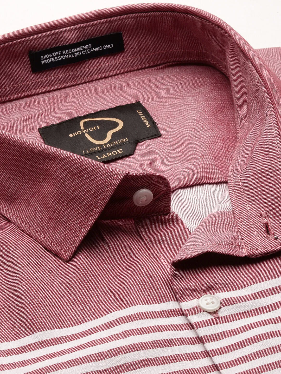 Men Pink Striped Casual Casual Shirts