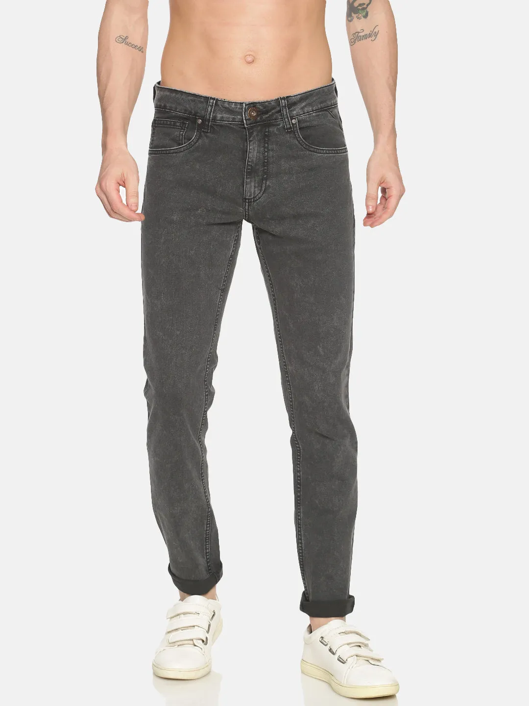 MEN'S BLACK WASHED SLIM FIT JEAN