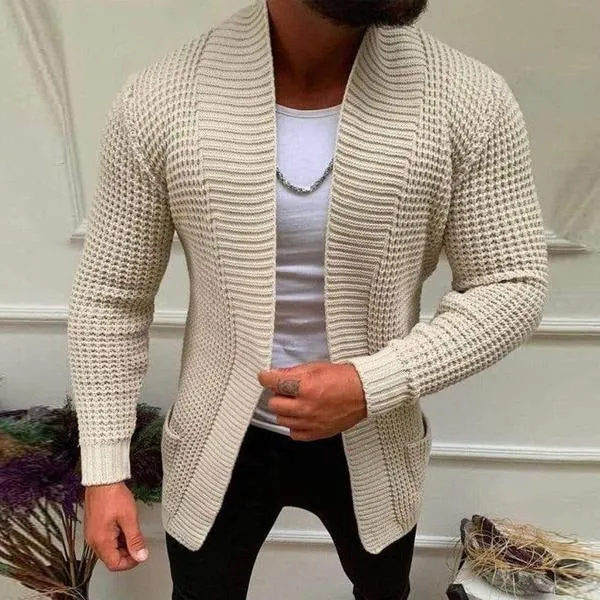 Men's Knitted Solid Color Casual Cardigan 20362749M