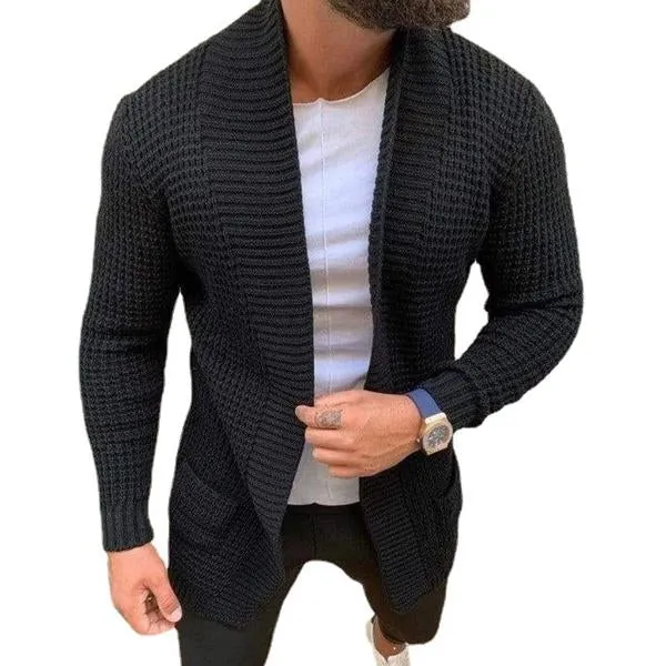 Men's Knitted Solid Color Casual Cardigan 20362749M