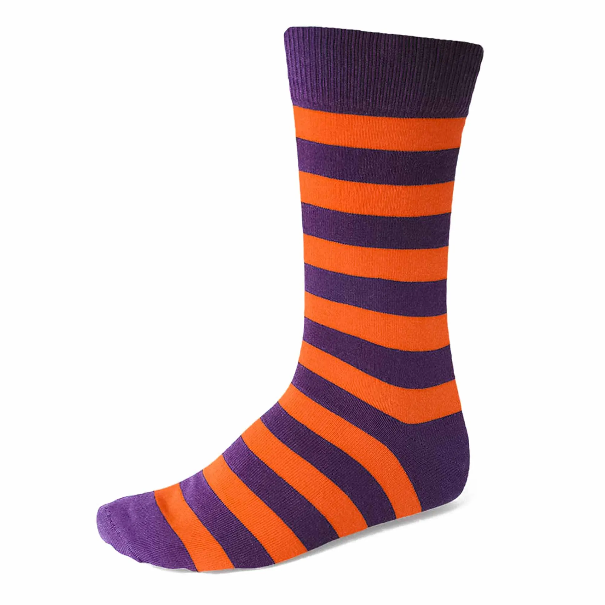 Men's Purple and Orange Striped Socks