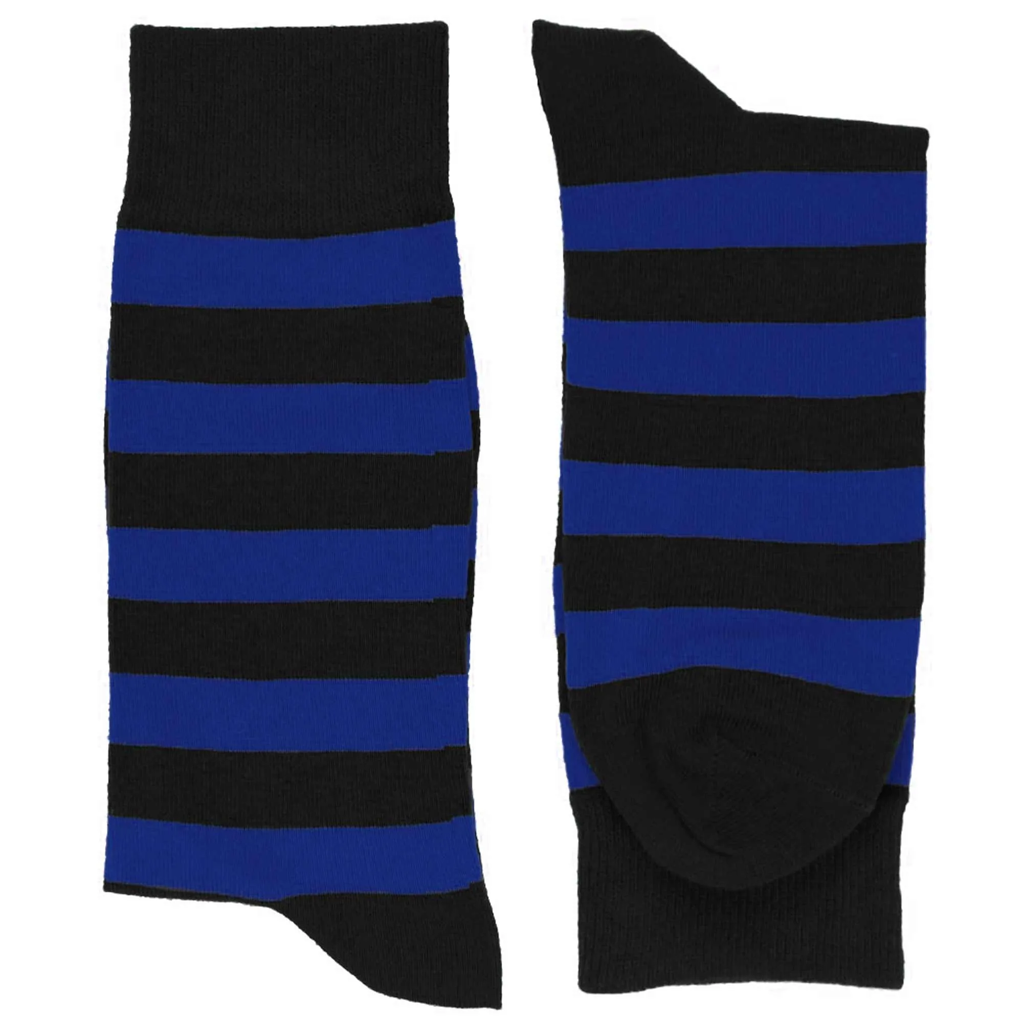 Men's Royal Blue and Black Striped Socks