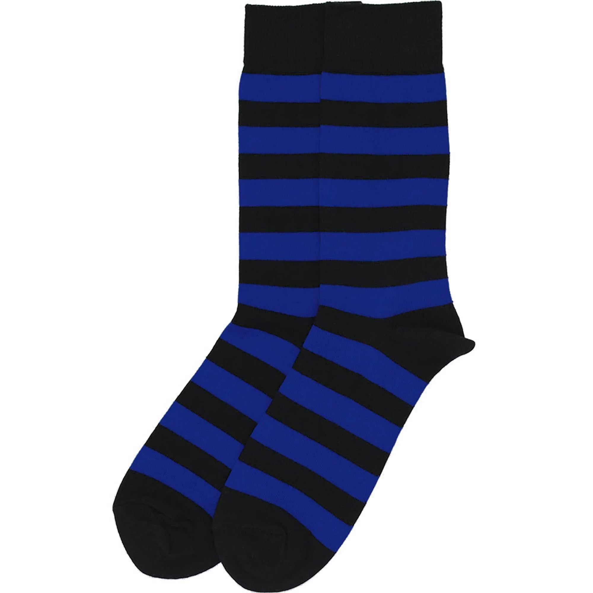 Men's Royal Blue and Black Striped Socks