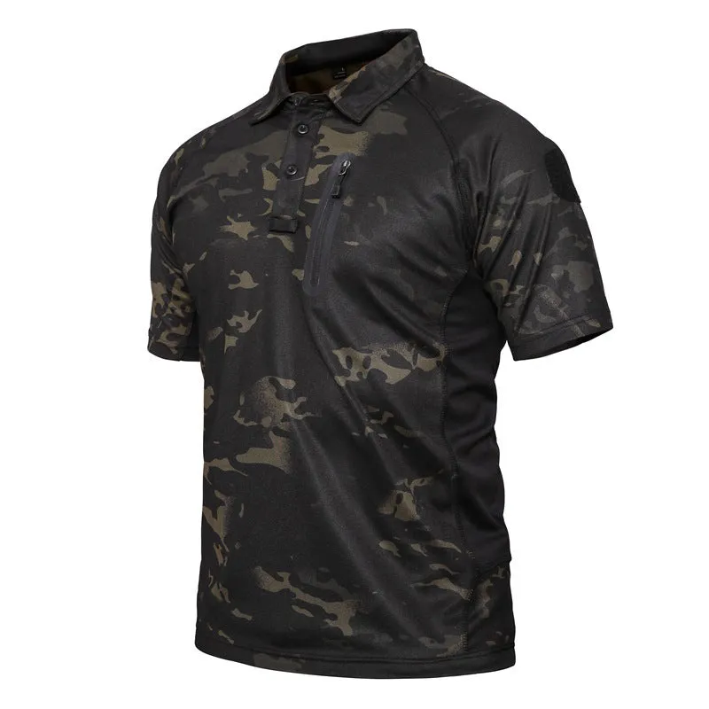 Men's Short Sleeve Quick Dry Battle Top Black