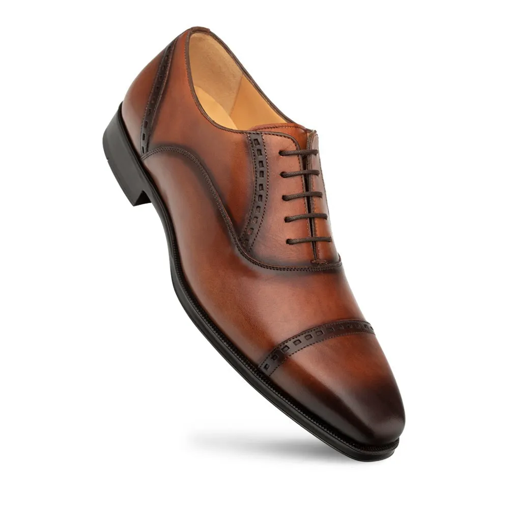 Mezlan Amaro 20817 Men's Shoes Cognac Calf-Skin Leather Cap-Toe Oxfords (MZ3645)