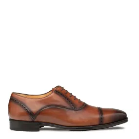 Mezlan Amaro 20817 Men's Shoes Cognac Calf-Skin Leather Cap-Toe Oxfords (MZ3645)