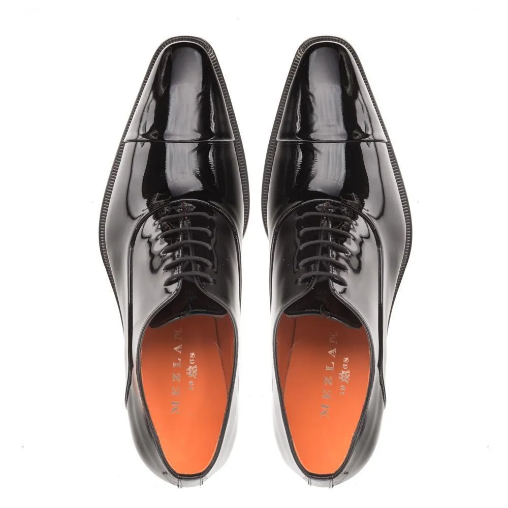 Mezlan E20264 Men's Shoes Black Patent Leather Cap-Toe Formal Oxfords (MZ3403)