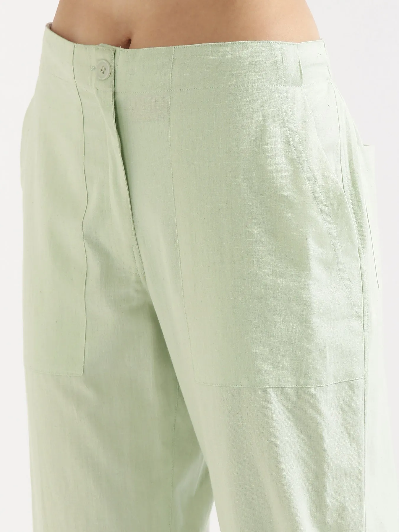 Mint Green Airy Linen Pants