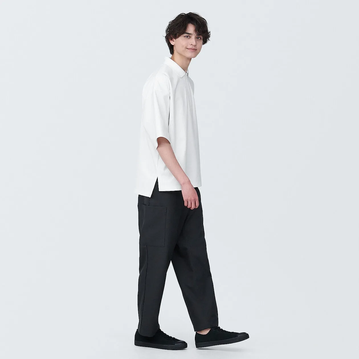 MUJI Labo UV Quick Dry Zip Up Polo Shirt