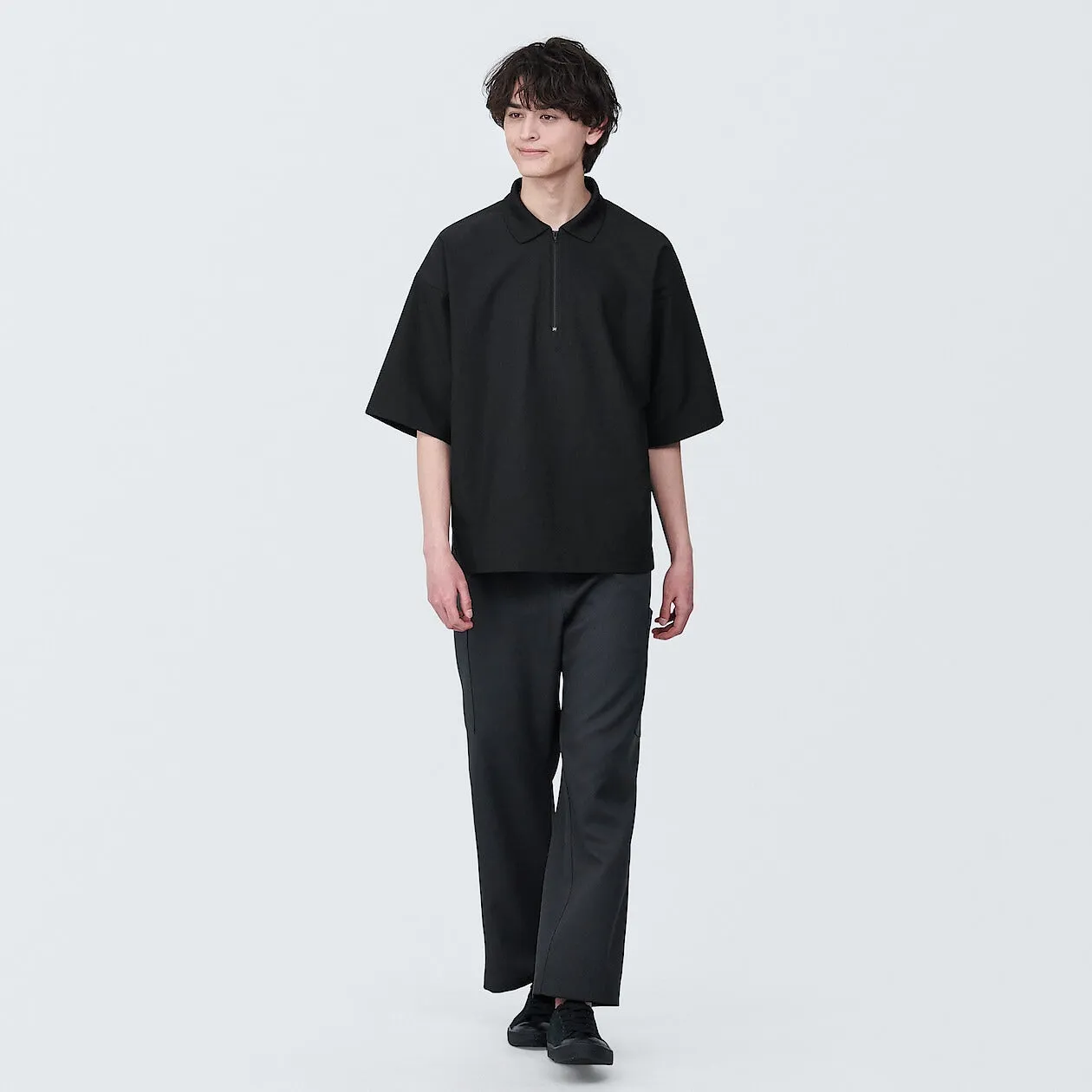 MUJI Labo UV Quick Dry Zip Up Polo Shirt