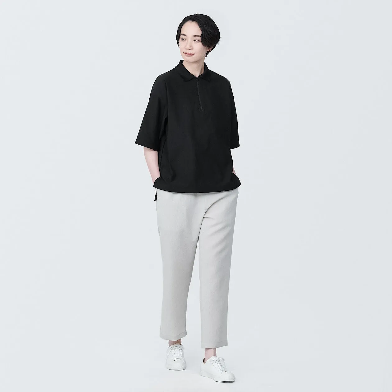 MUJI Labo UV Quick Dry Zip Up Polo Shirt