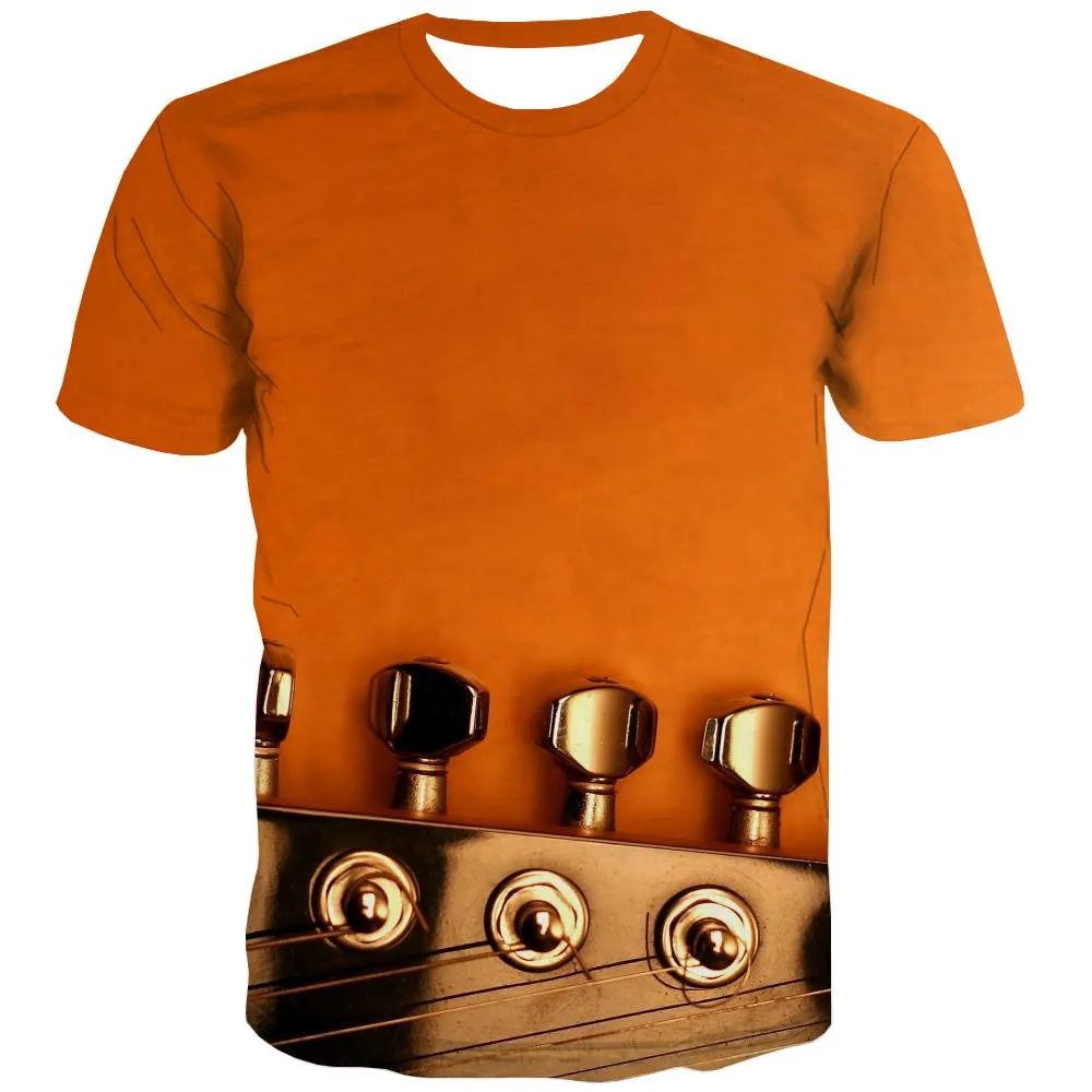 Music T-shirt Men Instrument Tshirts Casual Retro Shirt Print Electronic Tshirts Cool