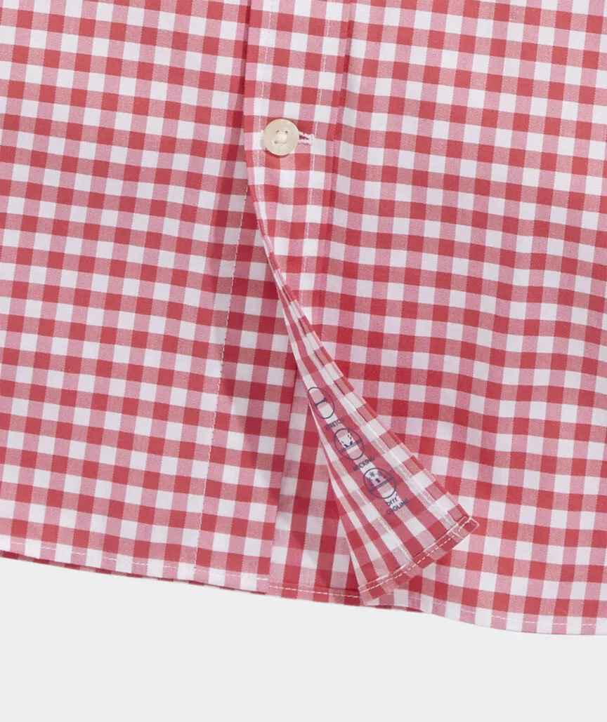 On-The-Go brrr° Gingham Shirt in Sailors Red by Vineyard Vines