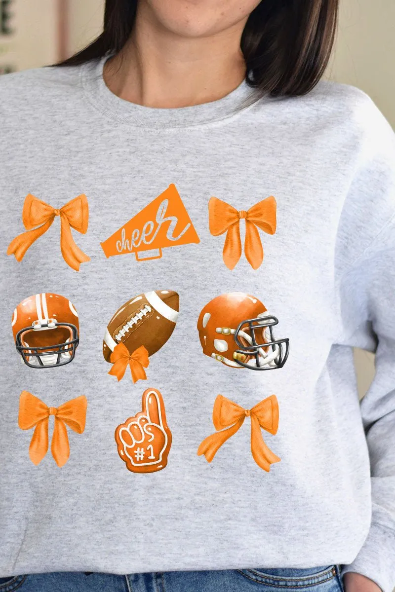 Orange Blitz And Bows Heavy-weight Crew Sweatshirt