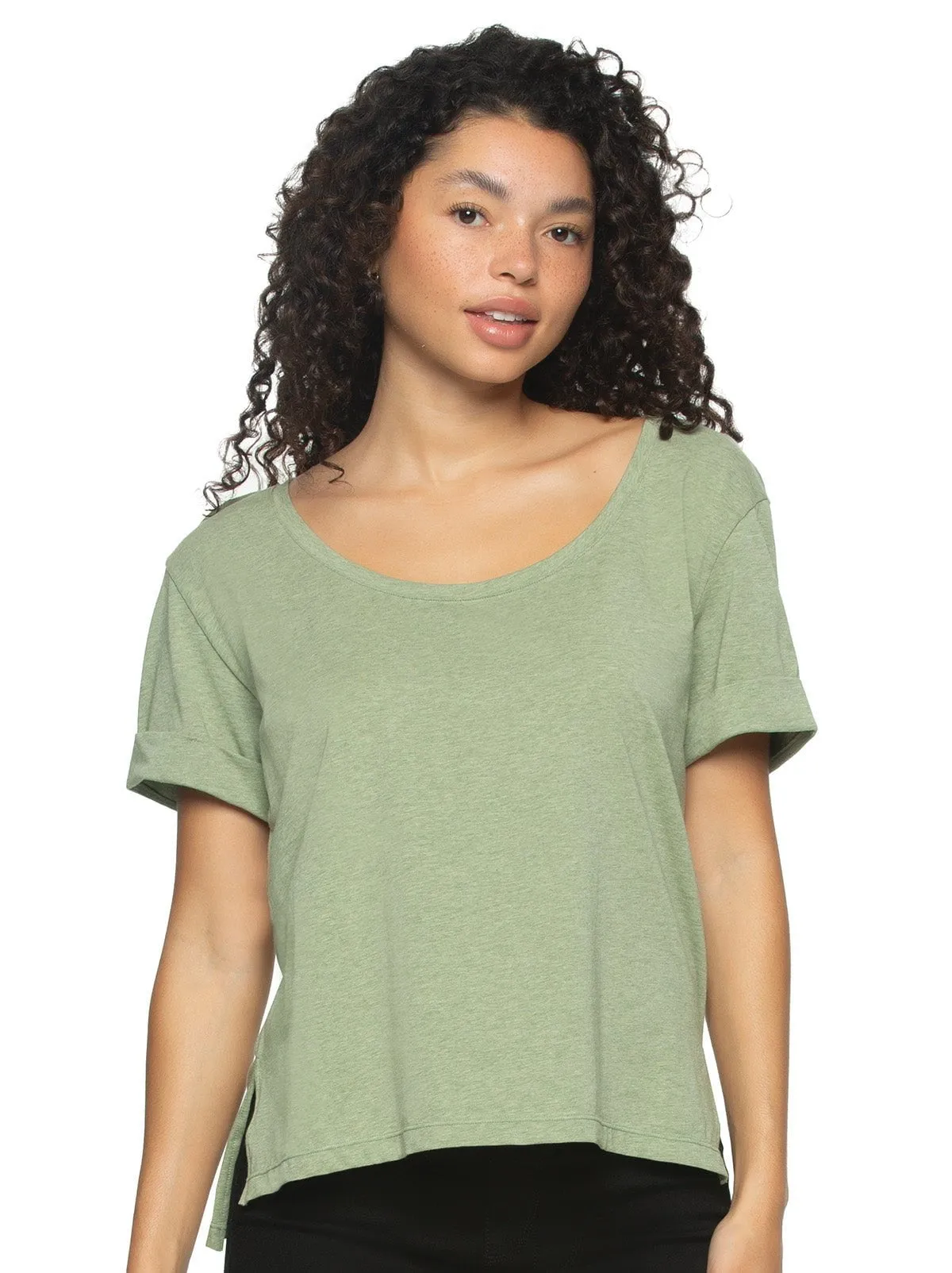 Organic Cotton Stretch Scoop-Neck Tee