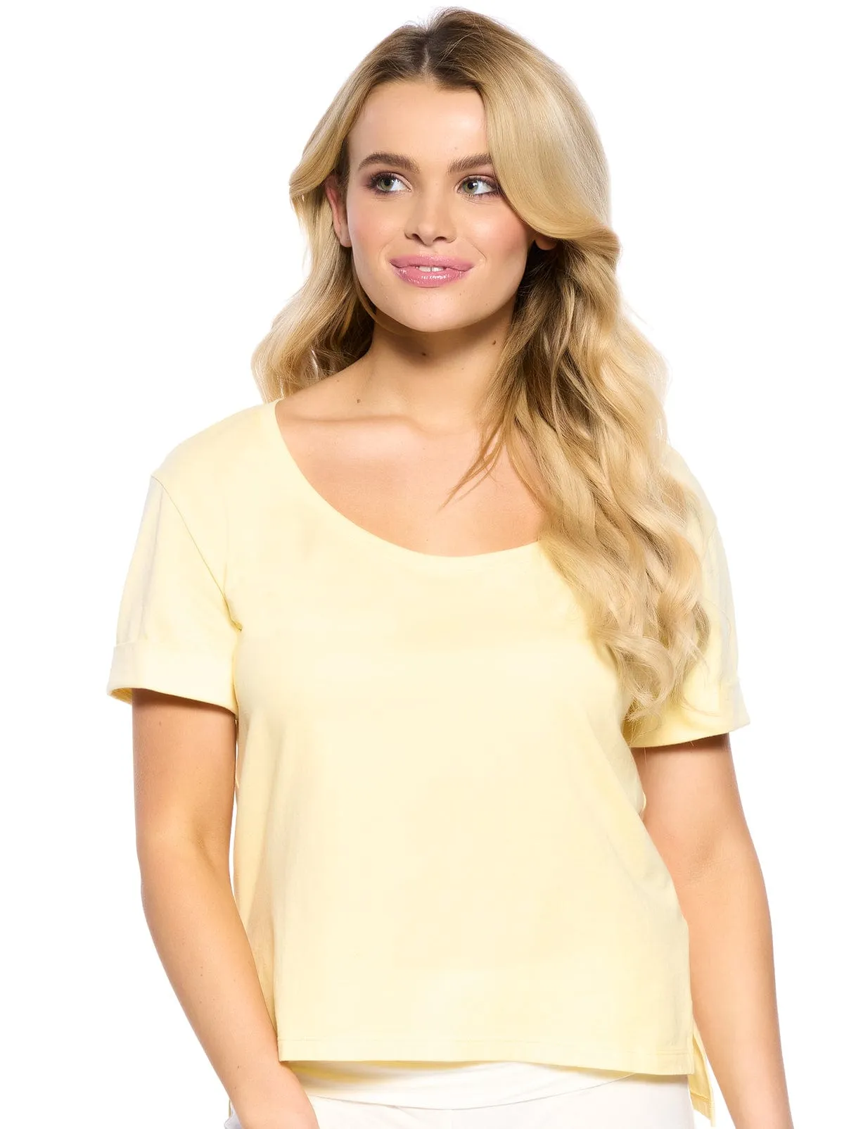 Organic Cotton Stretch Scoop-Neck Tee