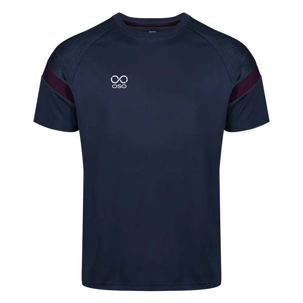 OSO Kinetic T-Shirt - Navy/Maroon