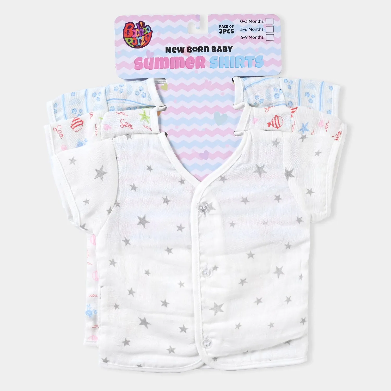 Pack Of 3 Infant Summer Shirt | 0-3Months