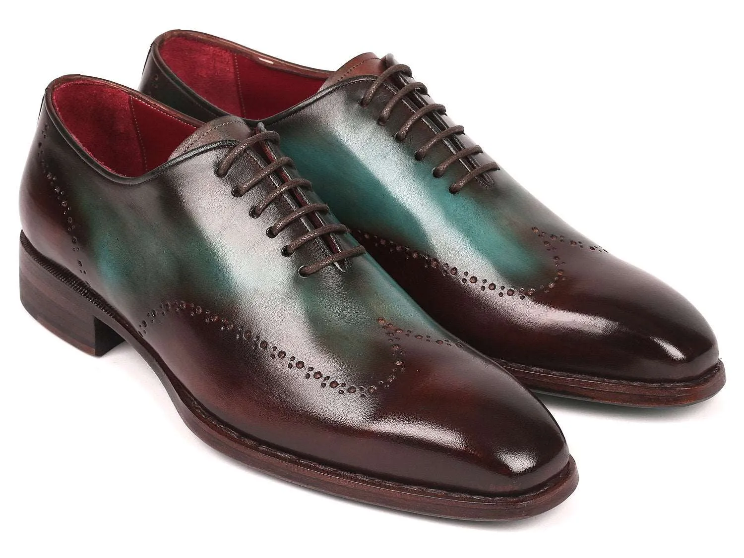 Paul Parkman Brown & Turquoise Wingtip Oxfords