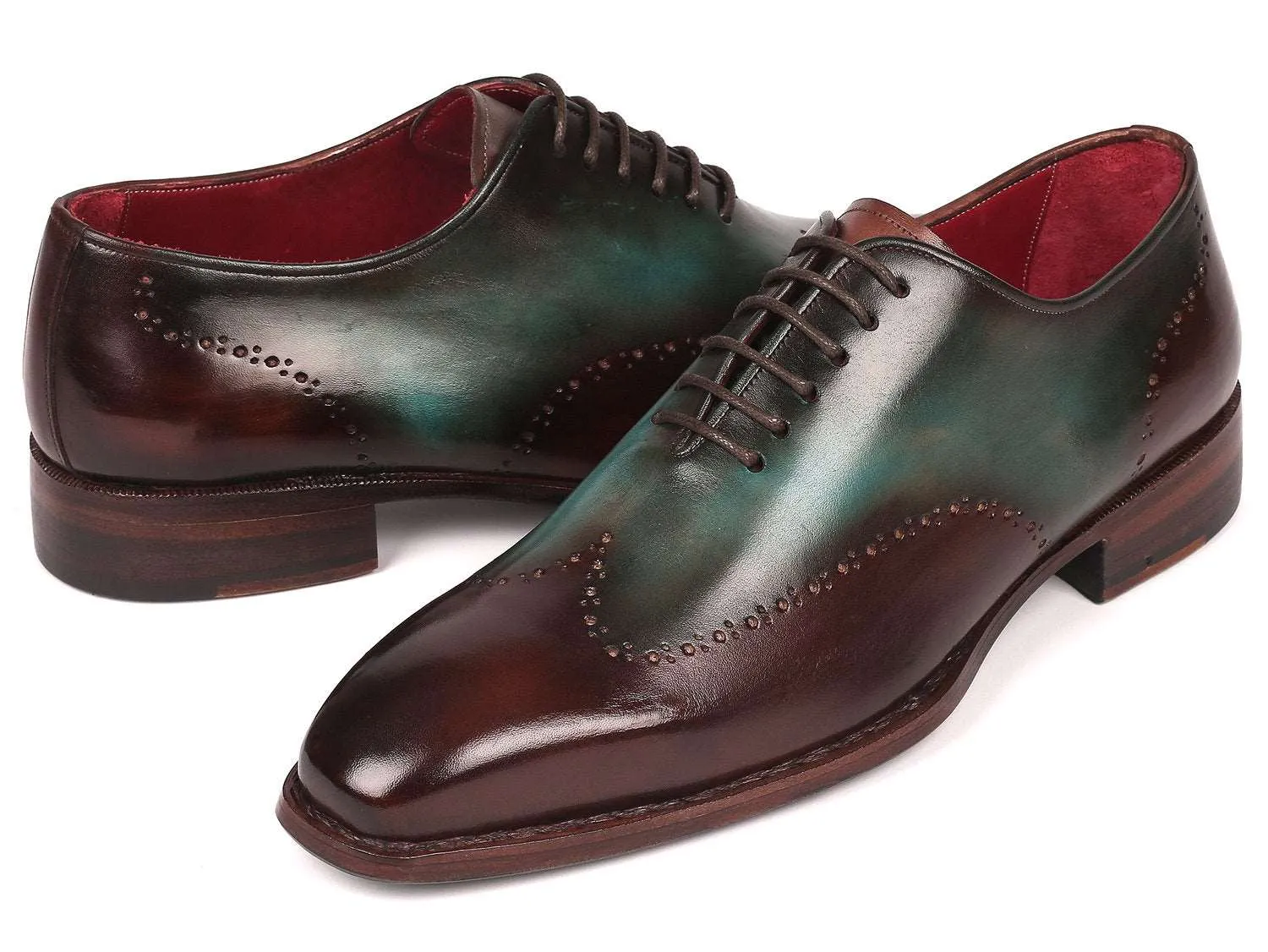 Paul Parkman Brown & Turquoise Wingtip Oxfords