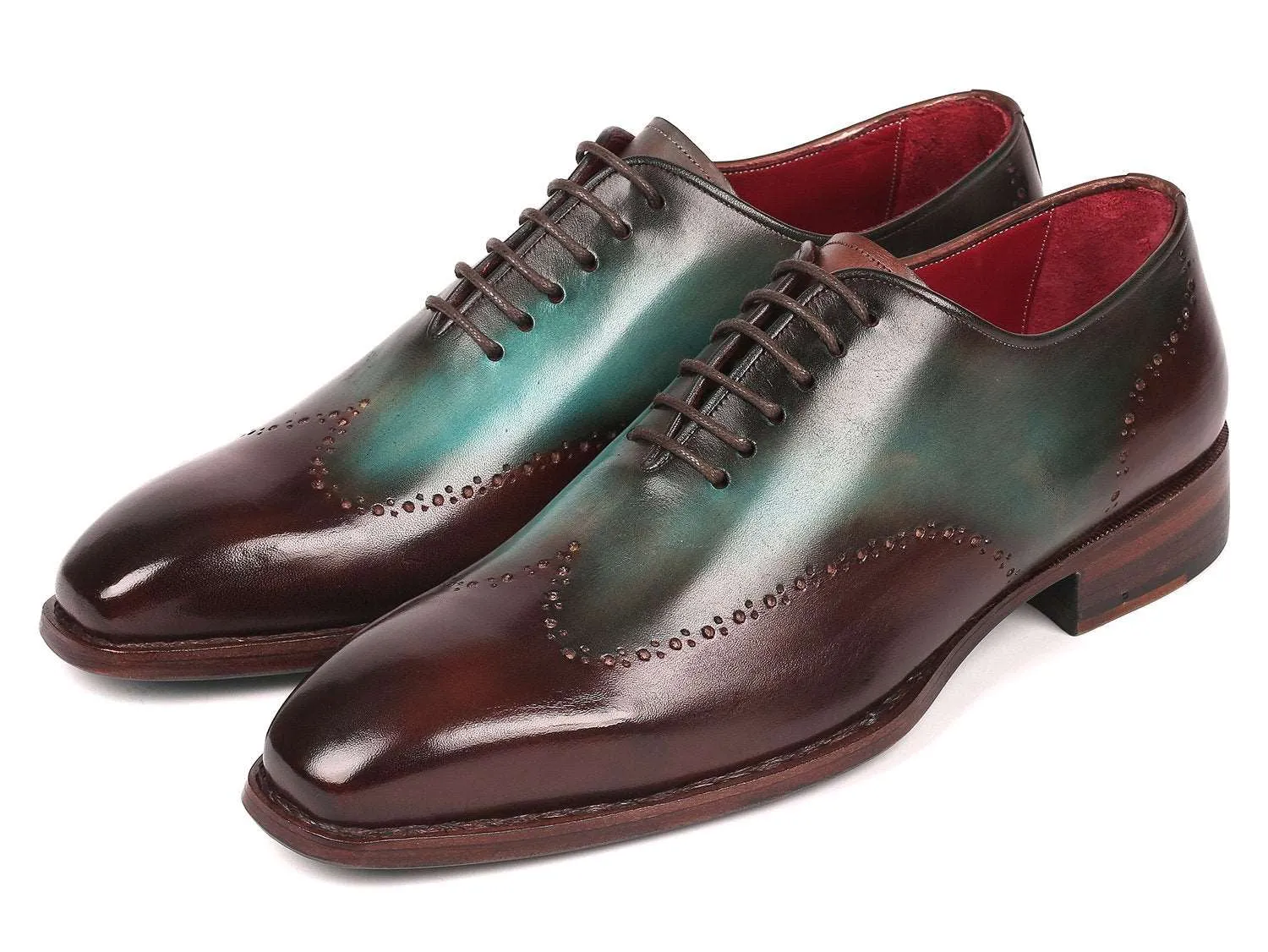 Paul Parkman Brown & Turquoise Wingtip Oxfords