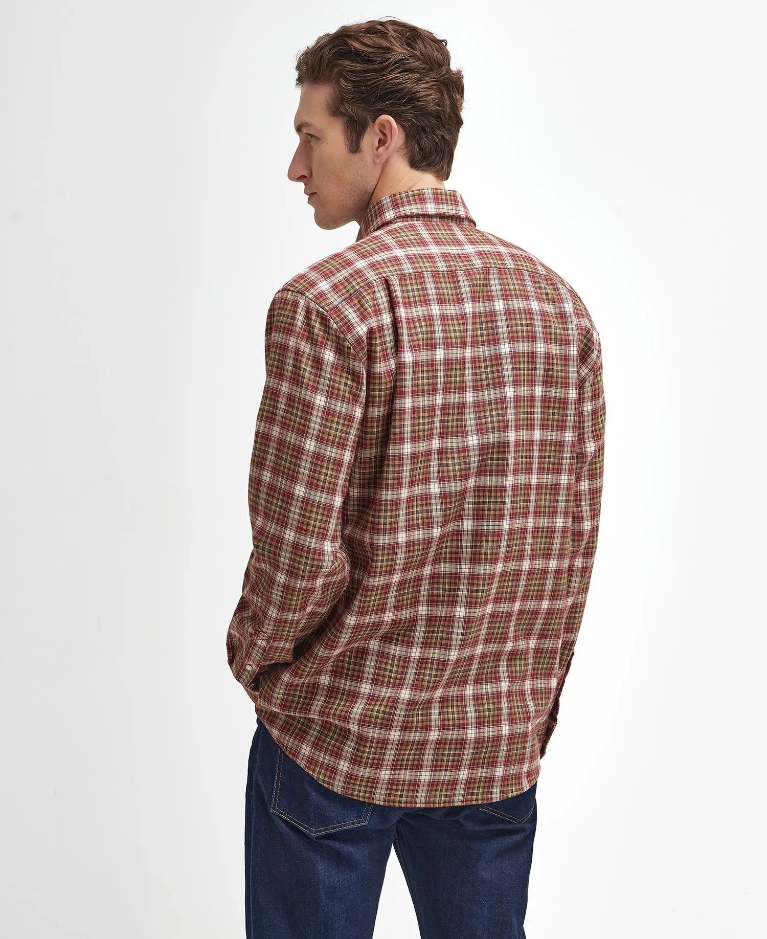 Penrice Regular Long-Sleeved Shirt in Merlot Marl by Barbour