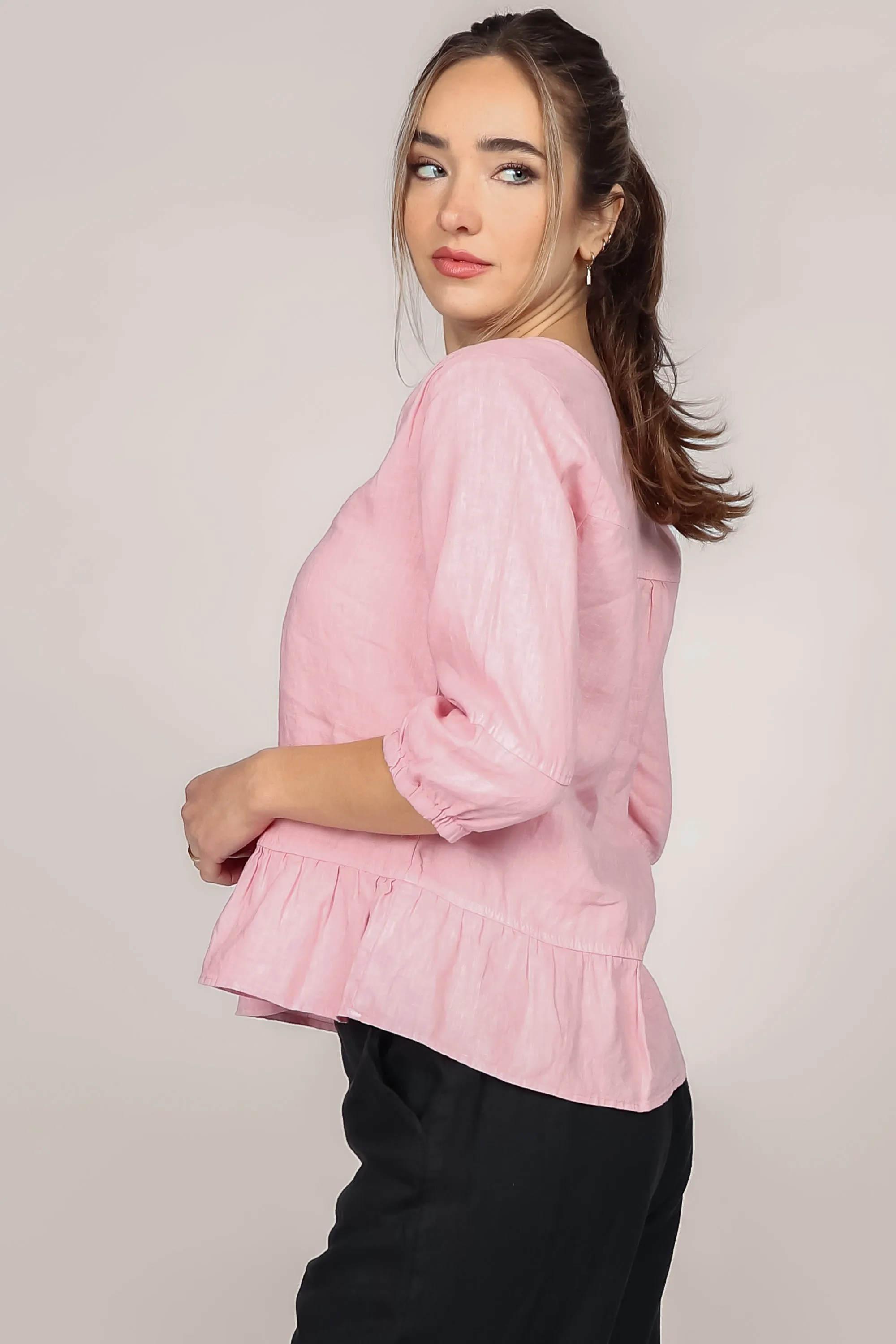 Peplum Linen Blouse