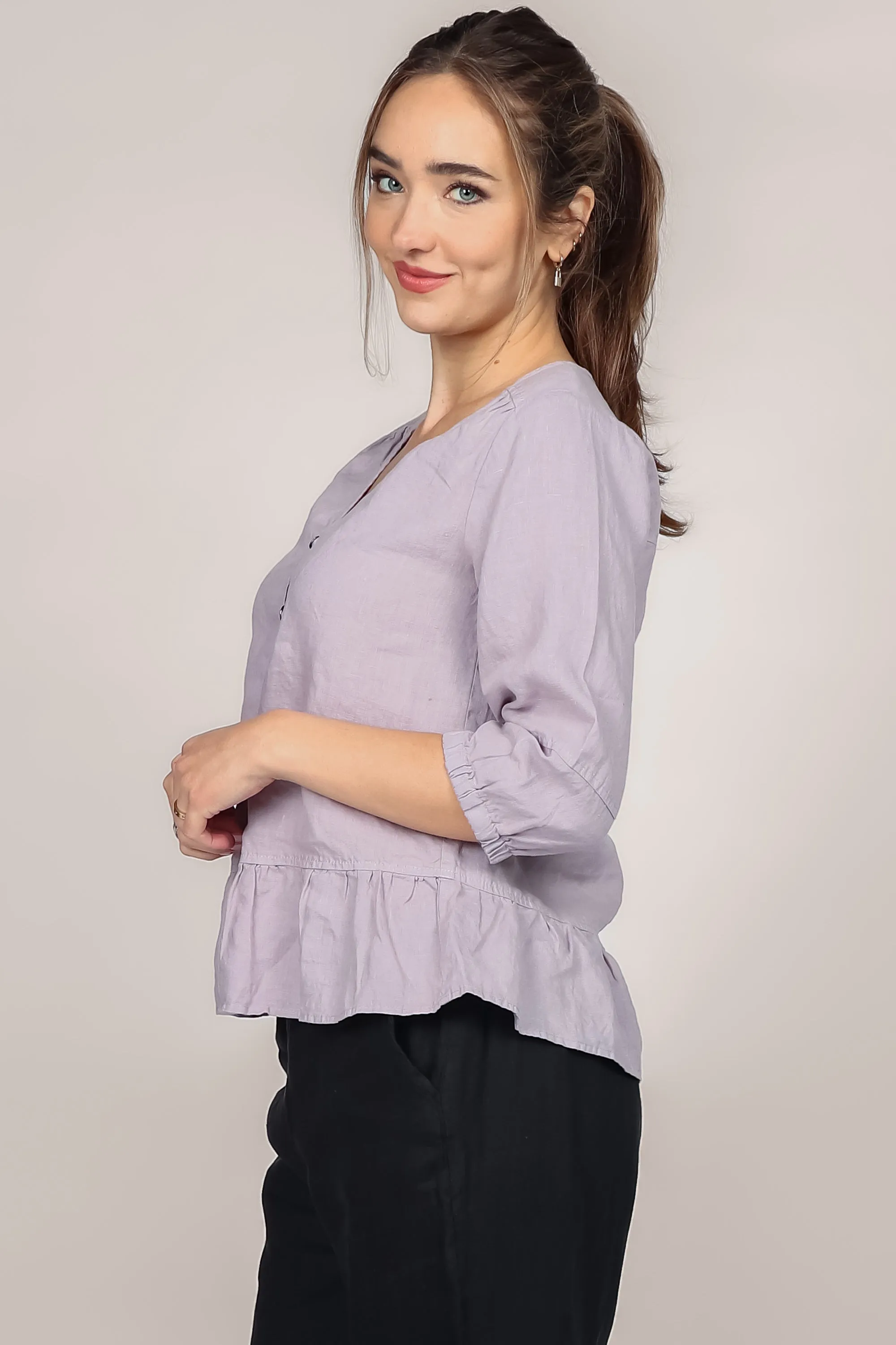 Peplum Linen Blouse