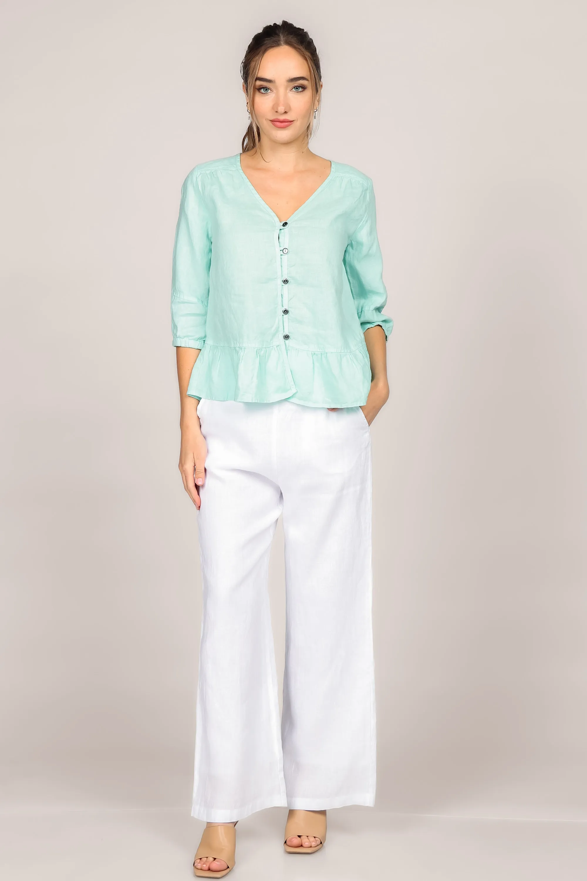 Peplum Linen Blouse