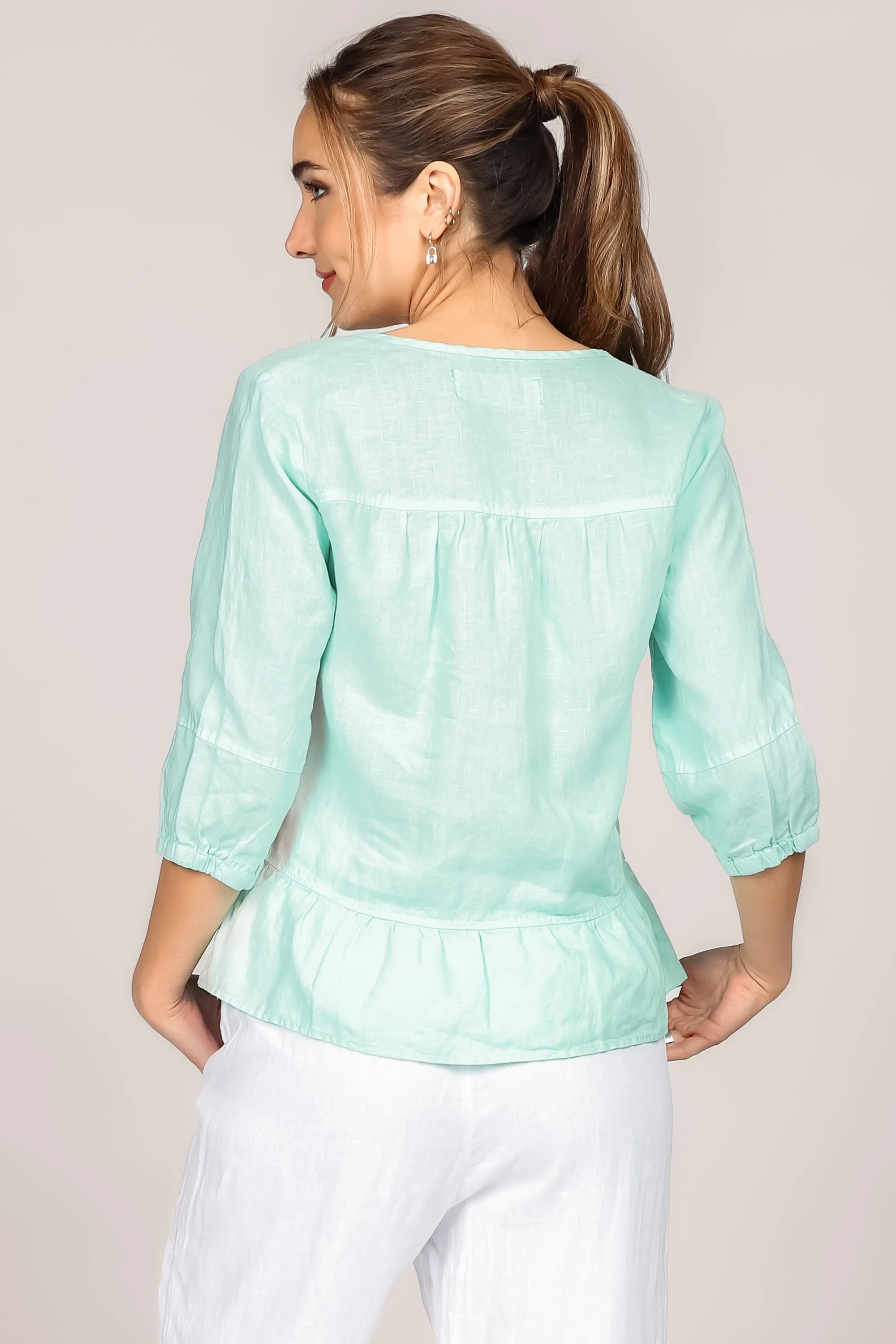 Peplum Linen Blouse