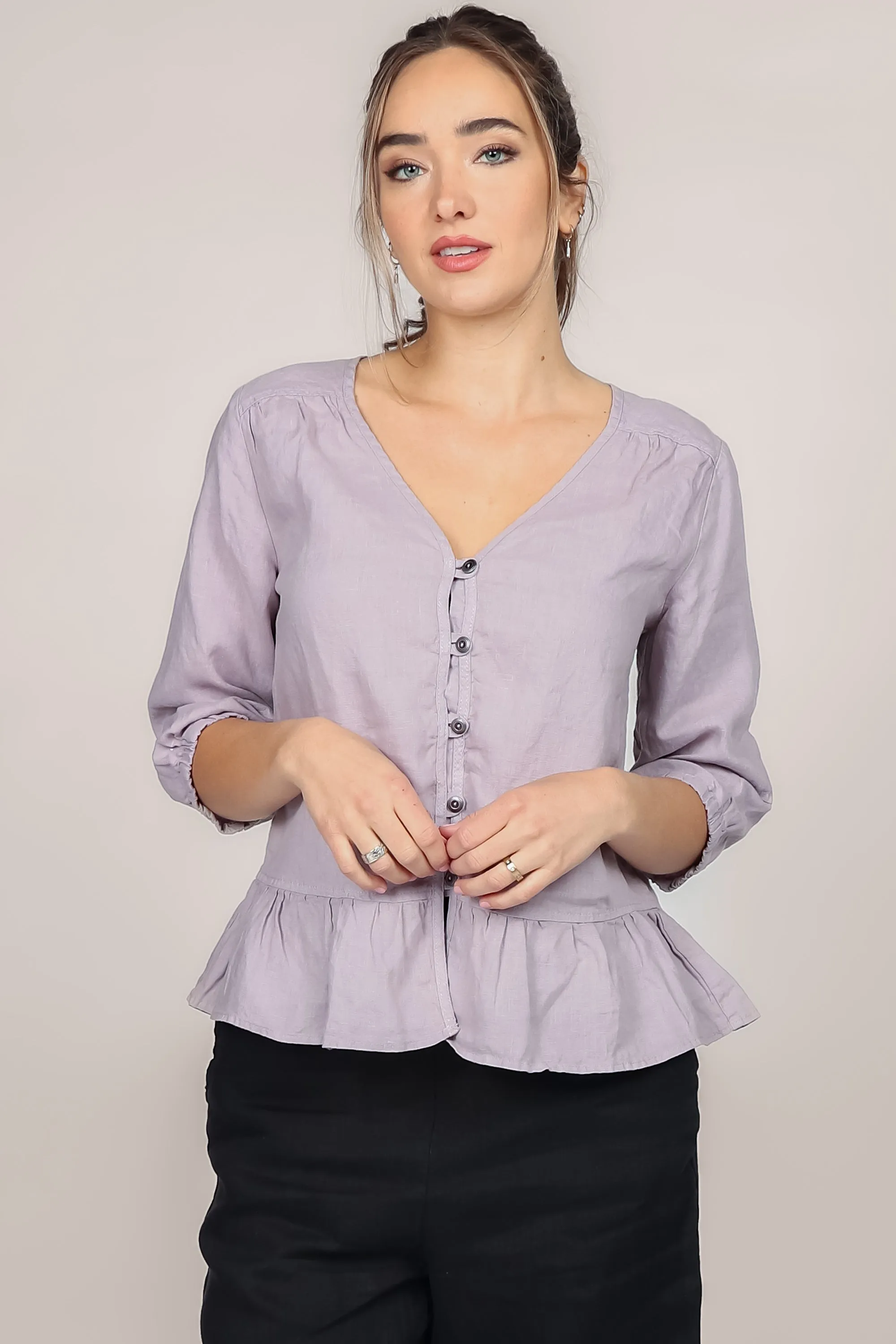 Peplum Linen Blouse