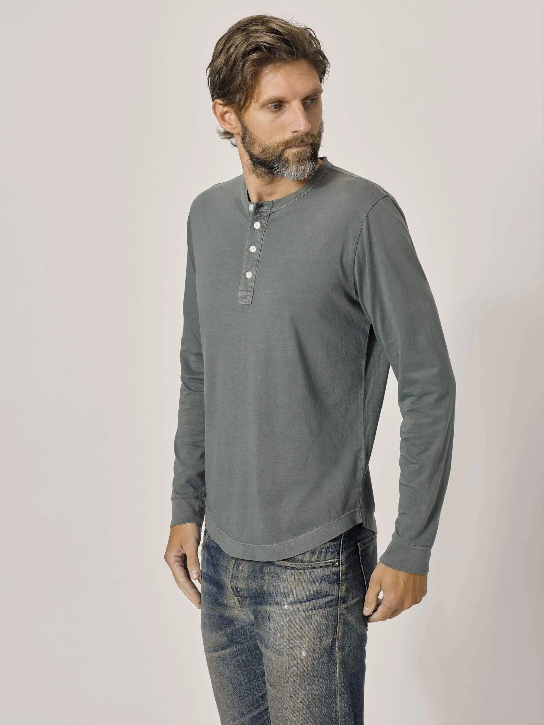 Ridge Venice Wash Pima Curved Hem Henley