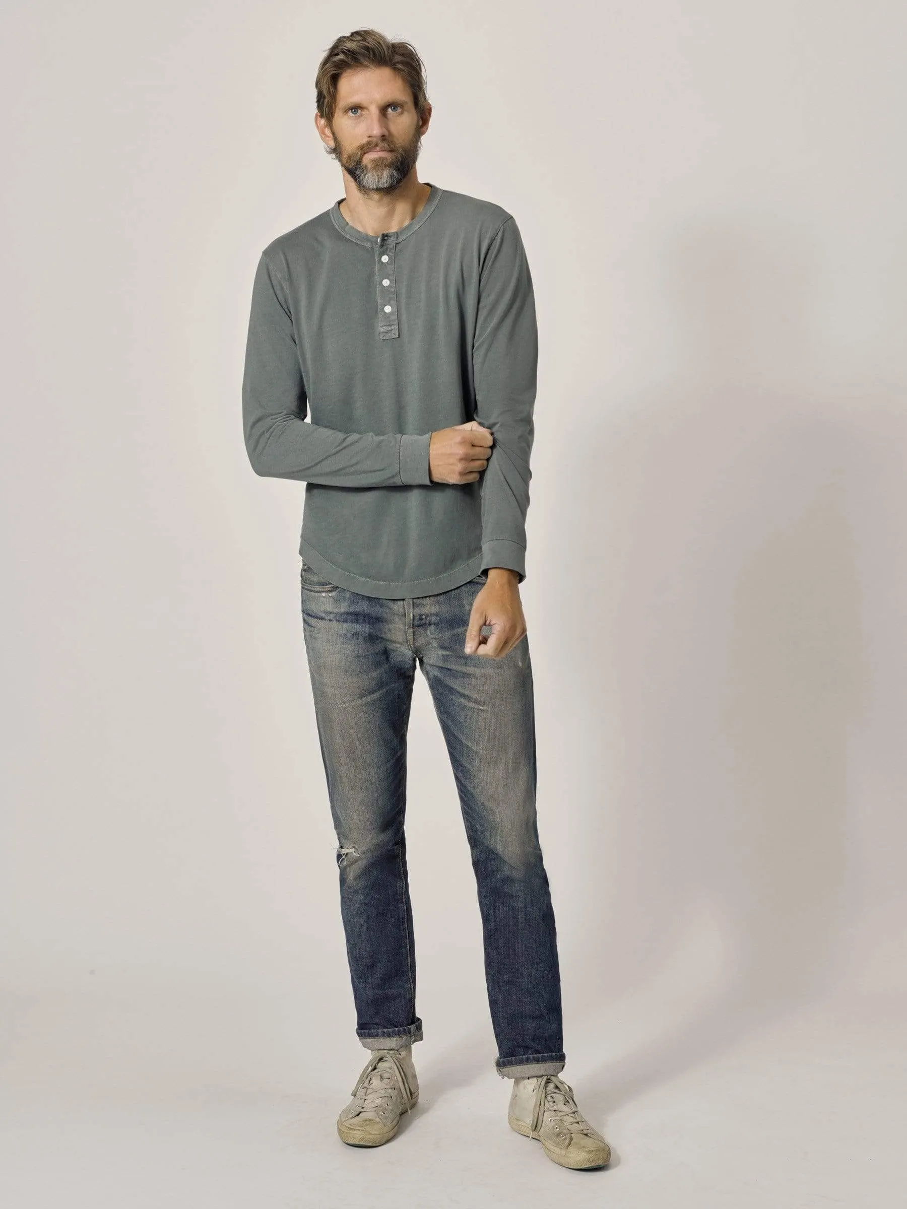 Ridge Venice Wash Pima Curved Hem Henley