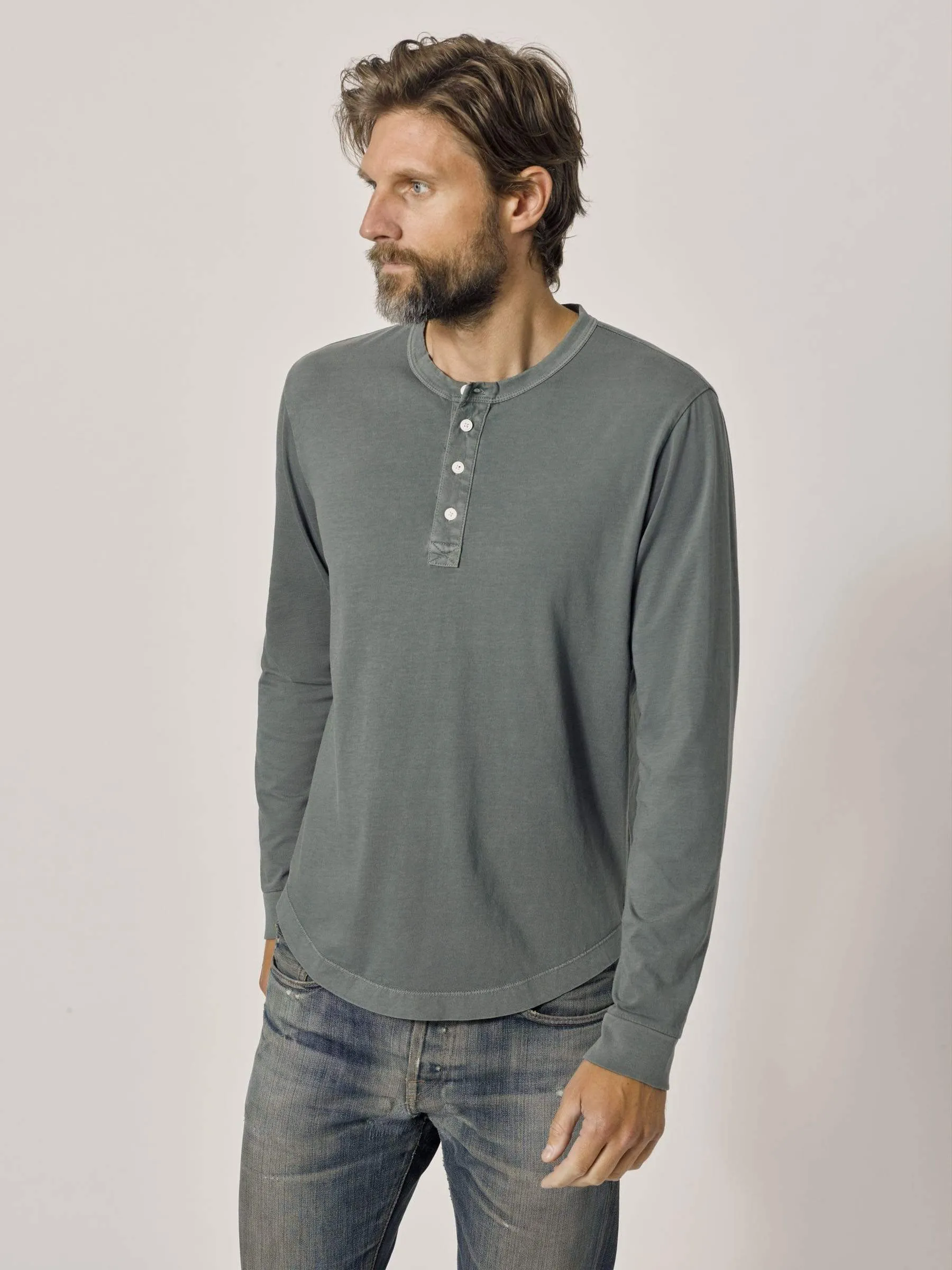 Ridge Venice Wash Pima Curved Hem Henley