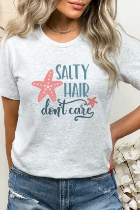 Salty Hair Dont Care Starfish Dolphin Graphic Tee