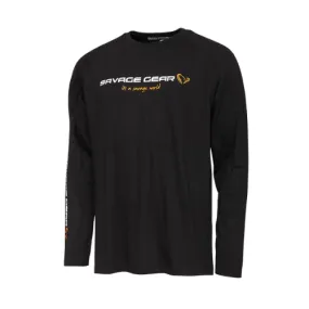 Savage Gear | Signature Logo Long Sleeve T-Shirt | Black Caviar