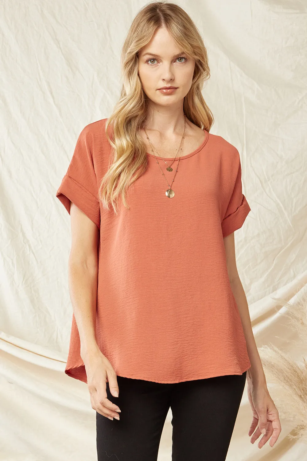 SCOOP NECK SHORT SLEEVE TOP