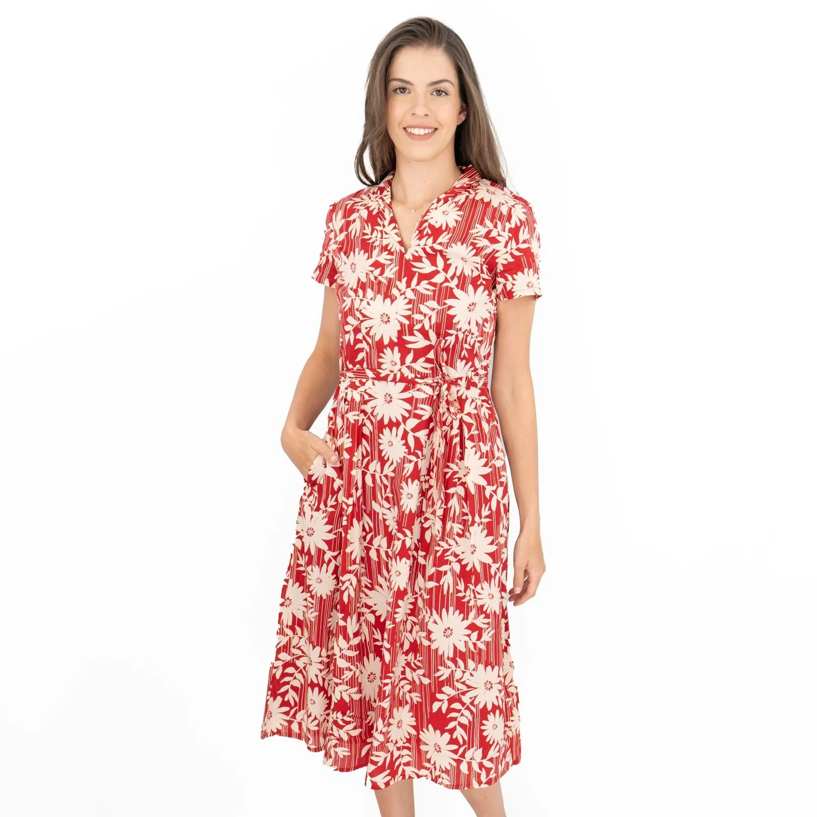 Seasalt Top Terrace Red Floral Summer Tea Dress