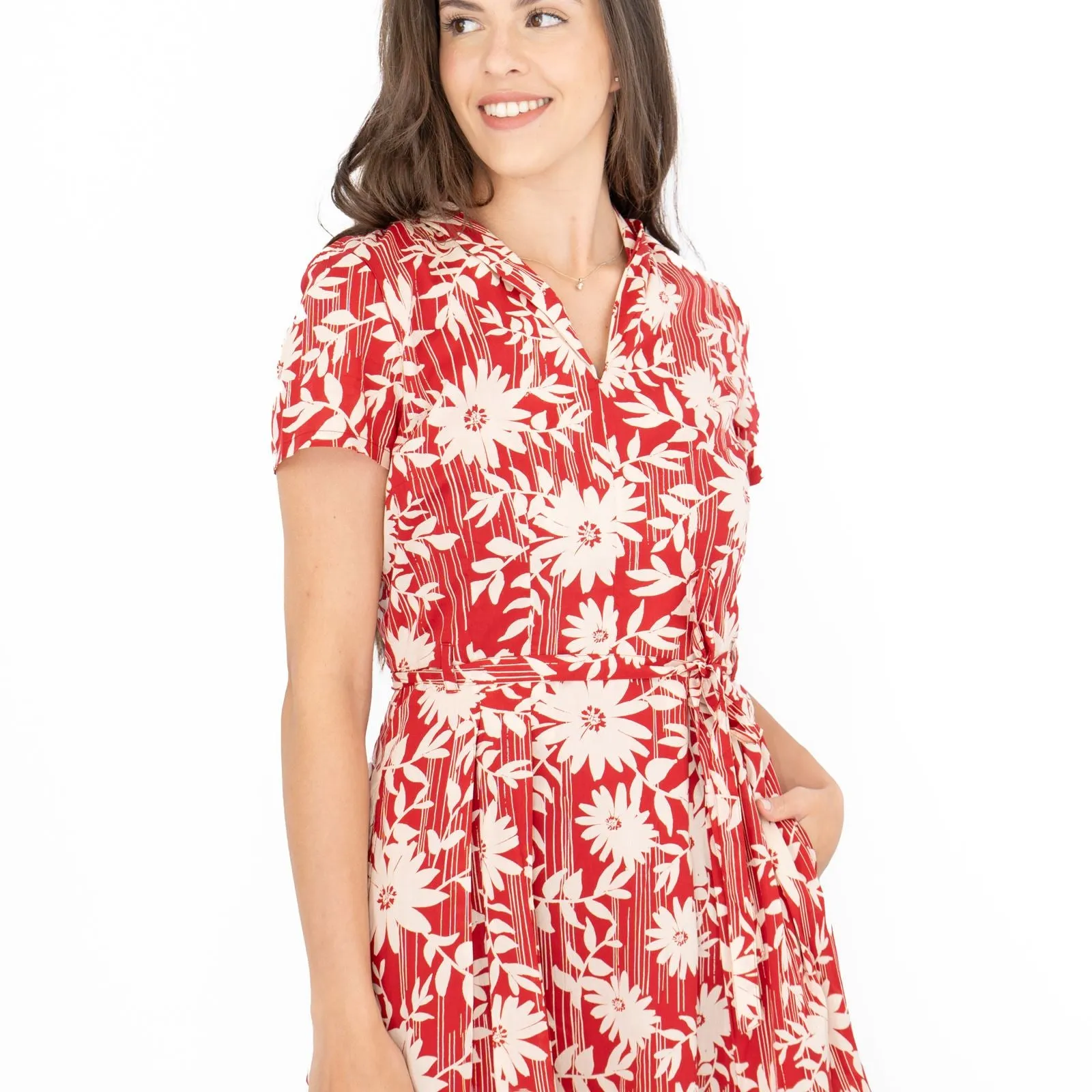 Seasalt Top Terrace Red Floral Summer Tea Dress