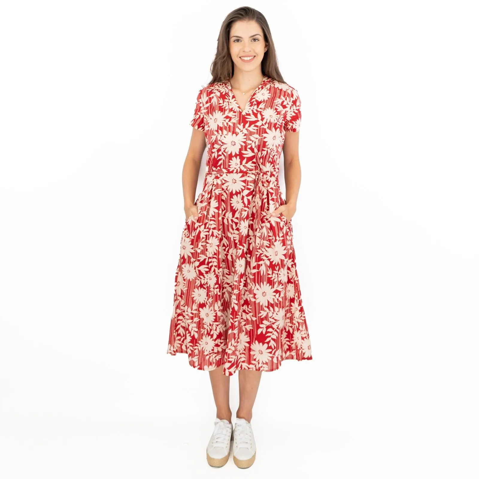 Seasalt Top Terrace Red Floral Summer Tea Dress