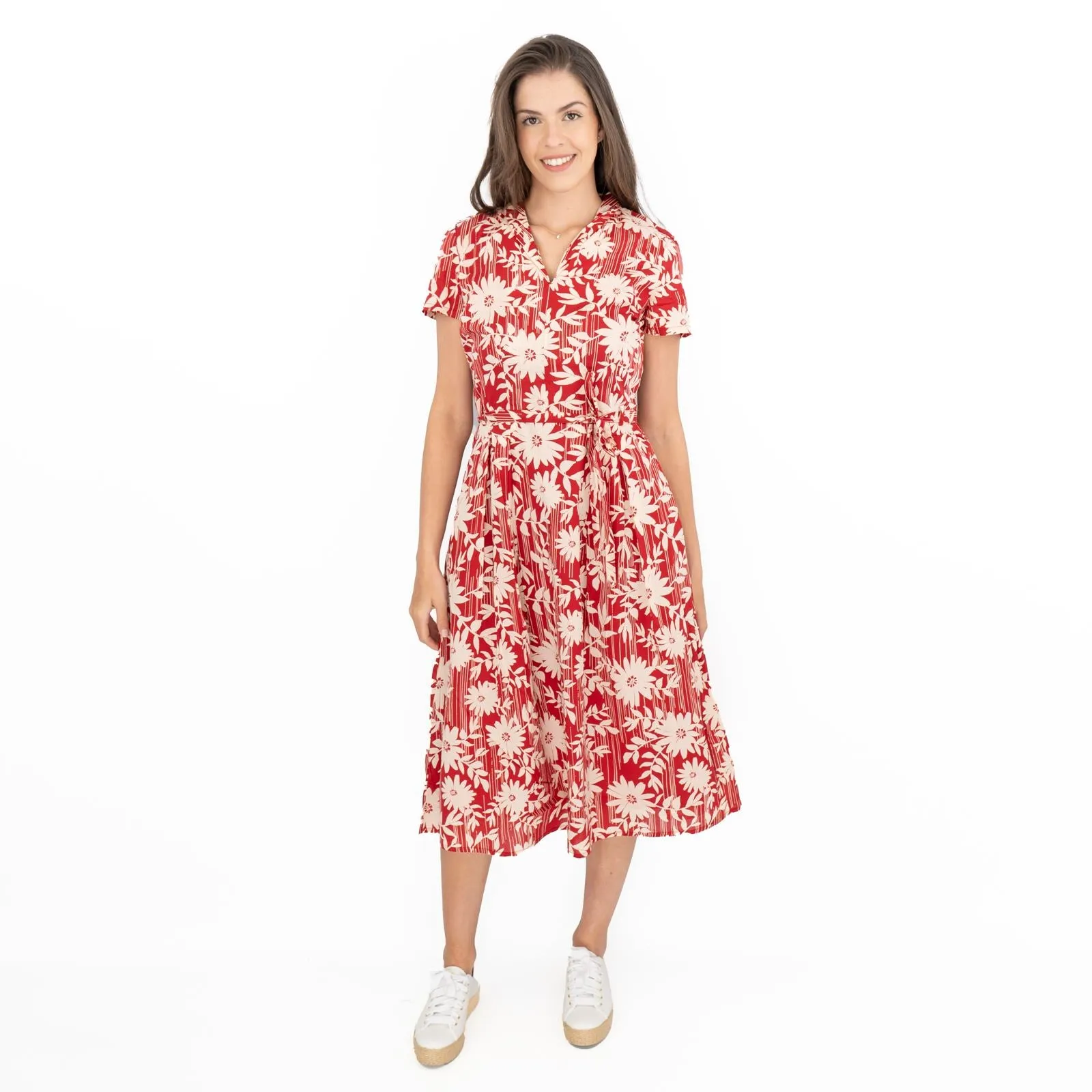 Seasalt Top Terrace Red Floral Summer Tea Dress