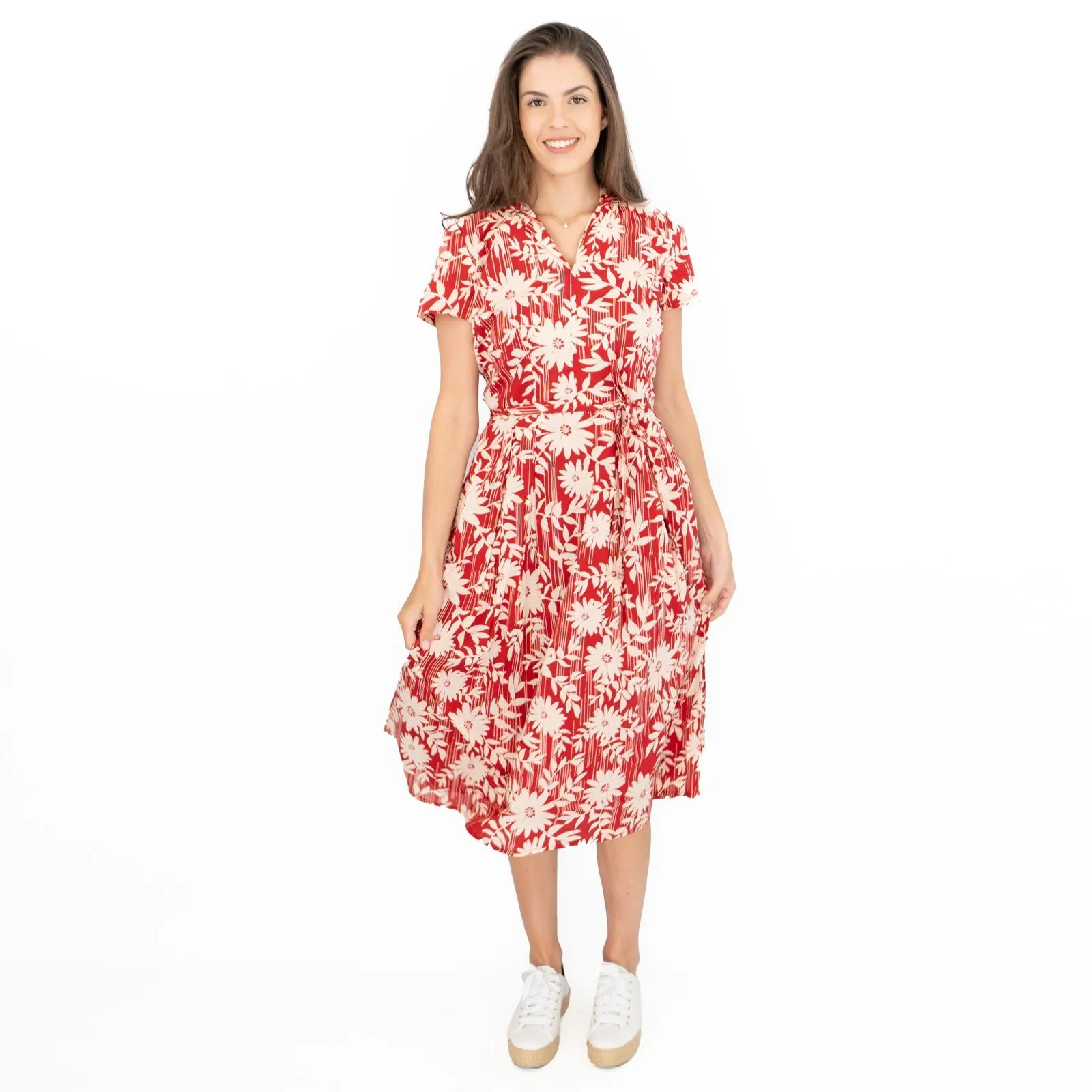 Seasalt Top Terrace Red Floral Summer Tea Dress