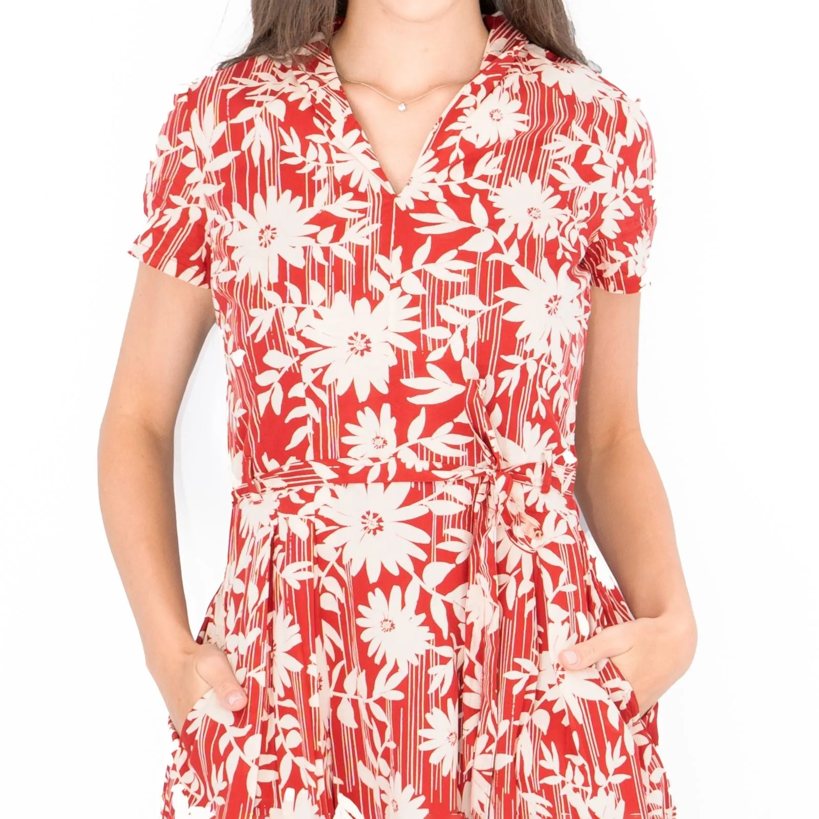 Seasalt Top Terrace Red Floral Summer Tea Dress