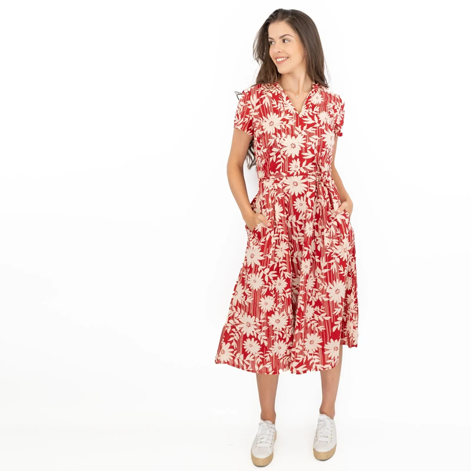 Seasalt Top Terrace Red Floral Summer Tea Dress